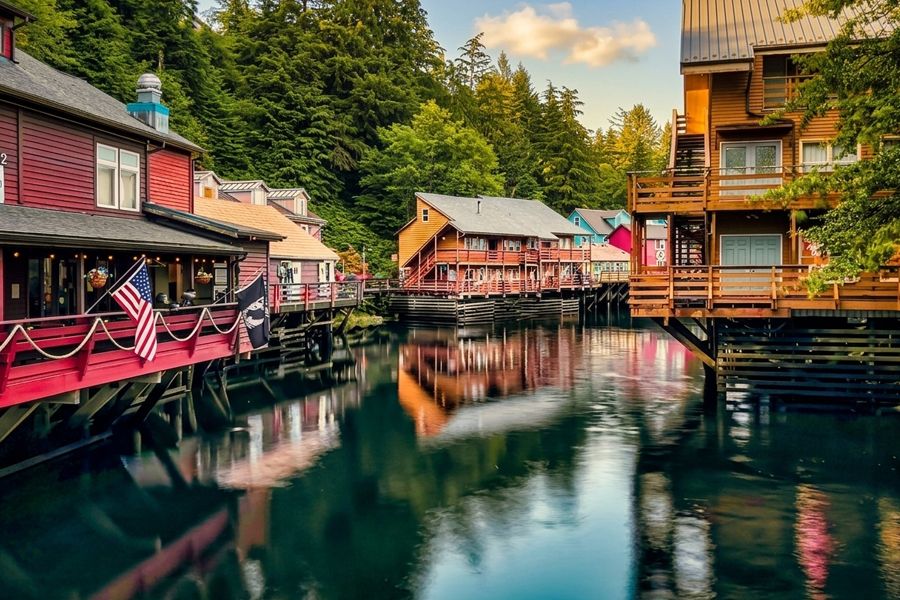 Homes near the water in Ketchikan, Alaska