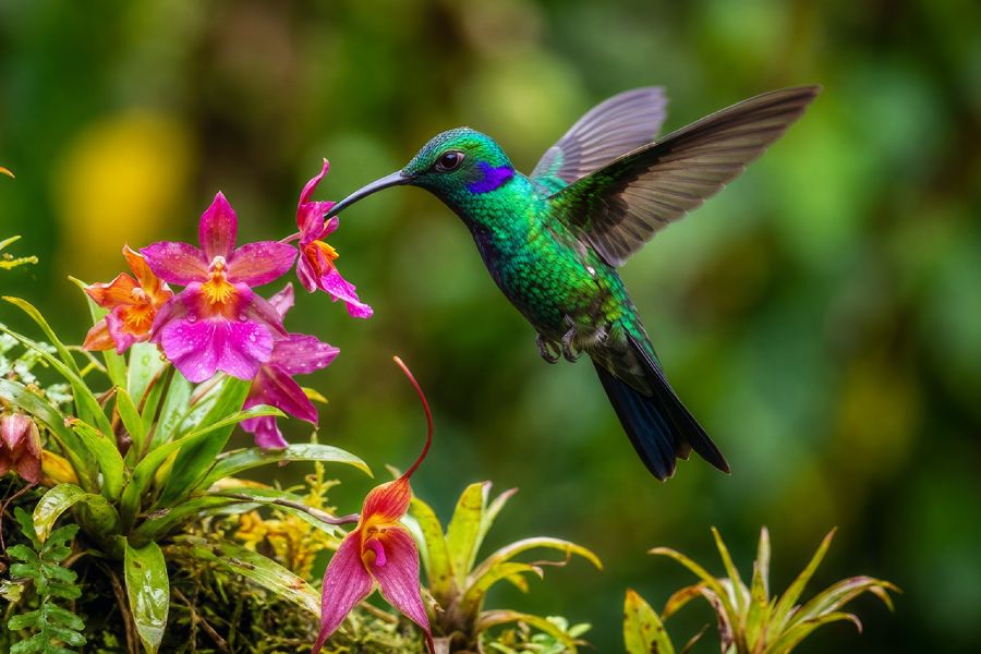 Green-Crowned Brilliant hummingbird, Ecuador