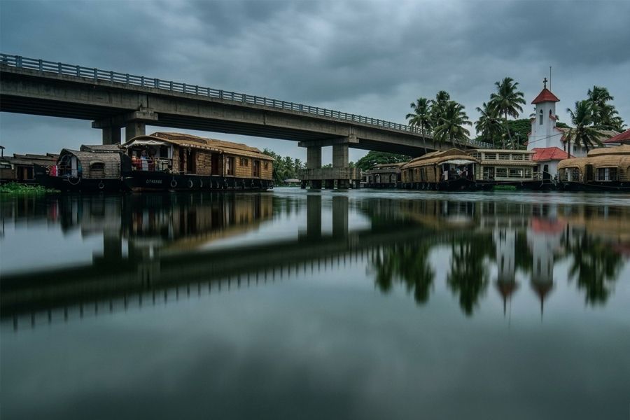 Houseboats in Alleppey backwaters, Kerala, India