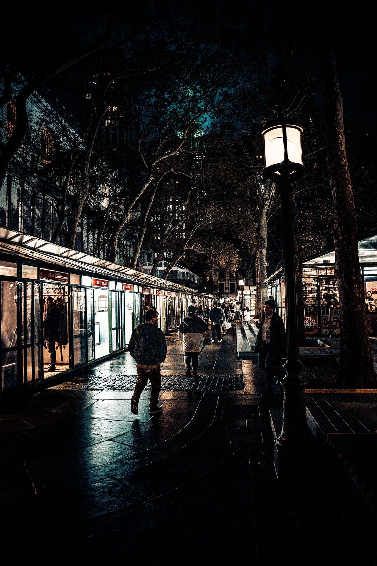 Bryant Park at night, New York City
