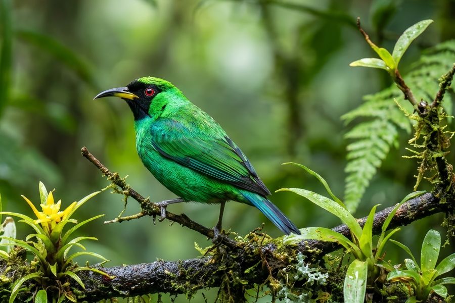 Green Honeycreeper, Ecuador cloud forest