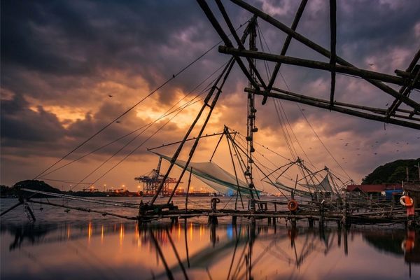 Chinese fishing nets, Fort Kochi, Kerala, India